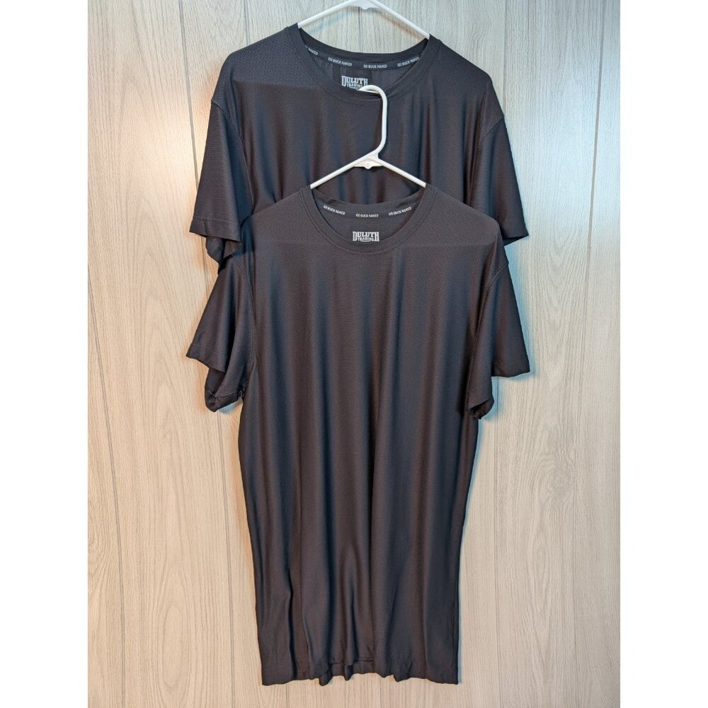2 Duluth Trading Mens XL Black Go Buck Naked Performance Shirt Crew Neck